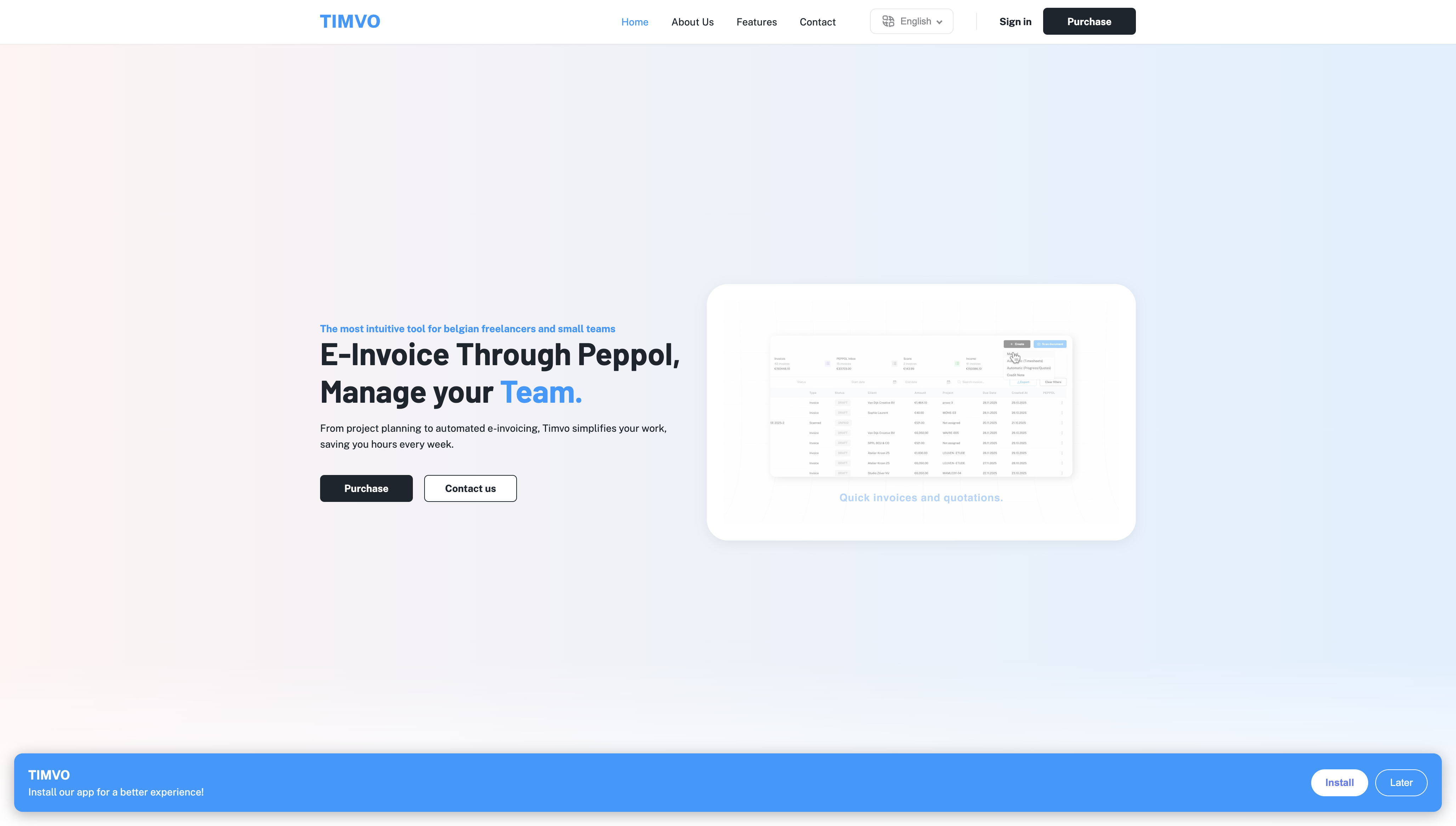TIMVO - Platformă facturare electronică Peppol